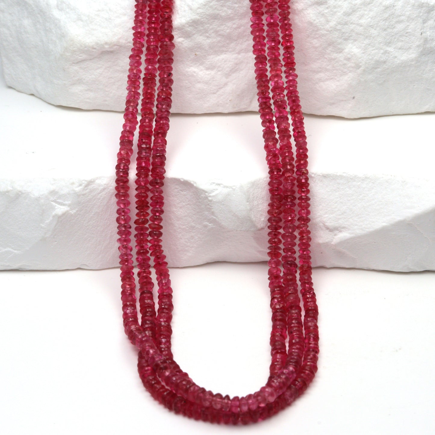 Pink Spinel 2.25mm Smooth Rondelles Bead Strand