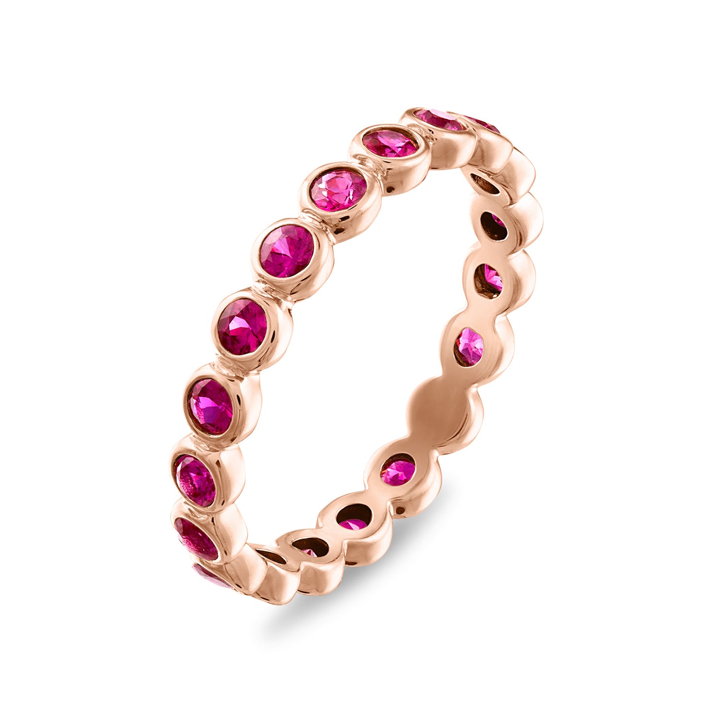 Bezel Set Ruby Eternity Band