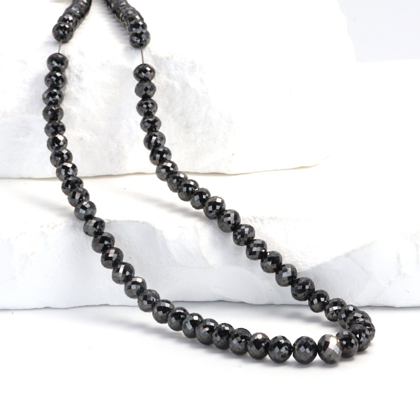 Black Diamond 4.5mm Faceted Rondelles
