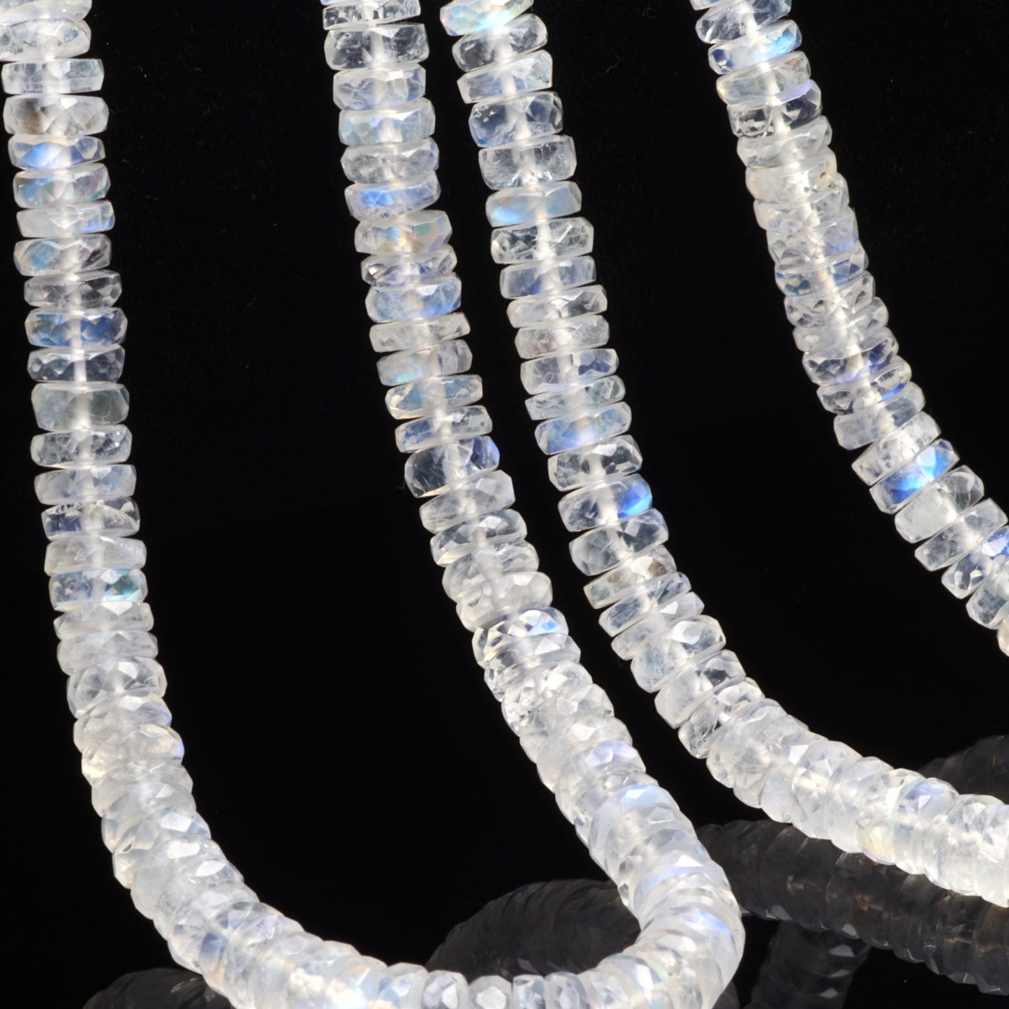 AA Blue Rainbow Moonstone 5mm Faceted Tires