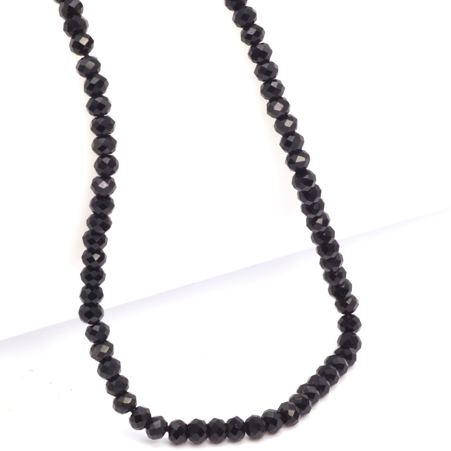 Black Onyx 3mm Faceted Rondelles