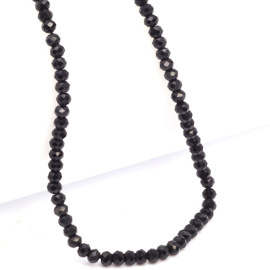 Black Onyx 3mm Faceted Rondelles