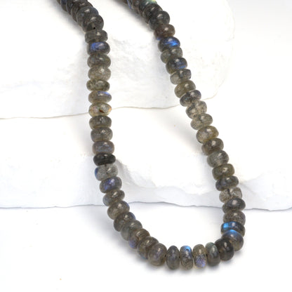 Blue Labradorite 7mm Smooth Rondelles