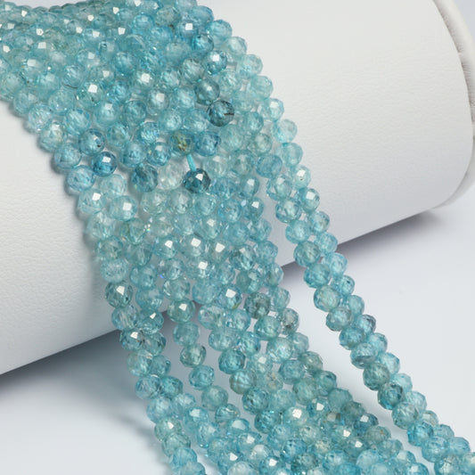 Ombre Blue Zircon 3.5mm Faceted Rondelles