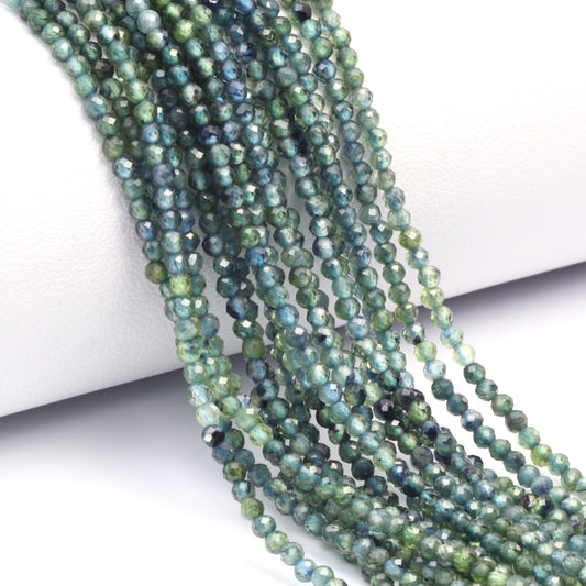 Ombre Blue Sapphire 2mm Faceted Rounds