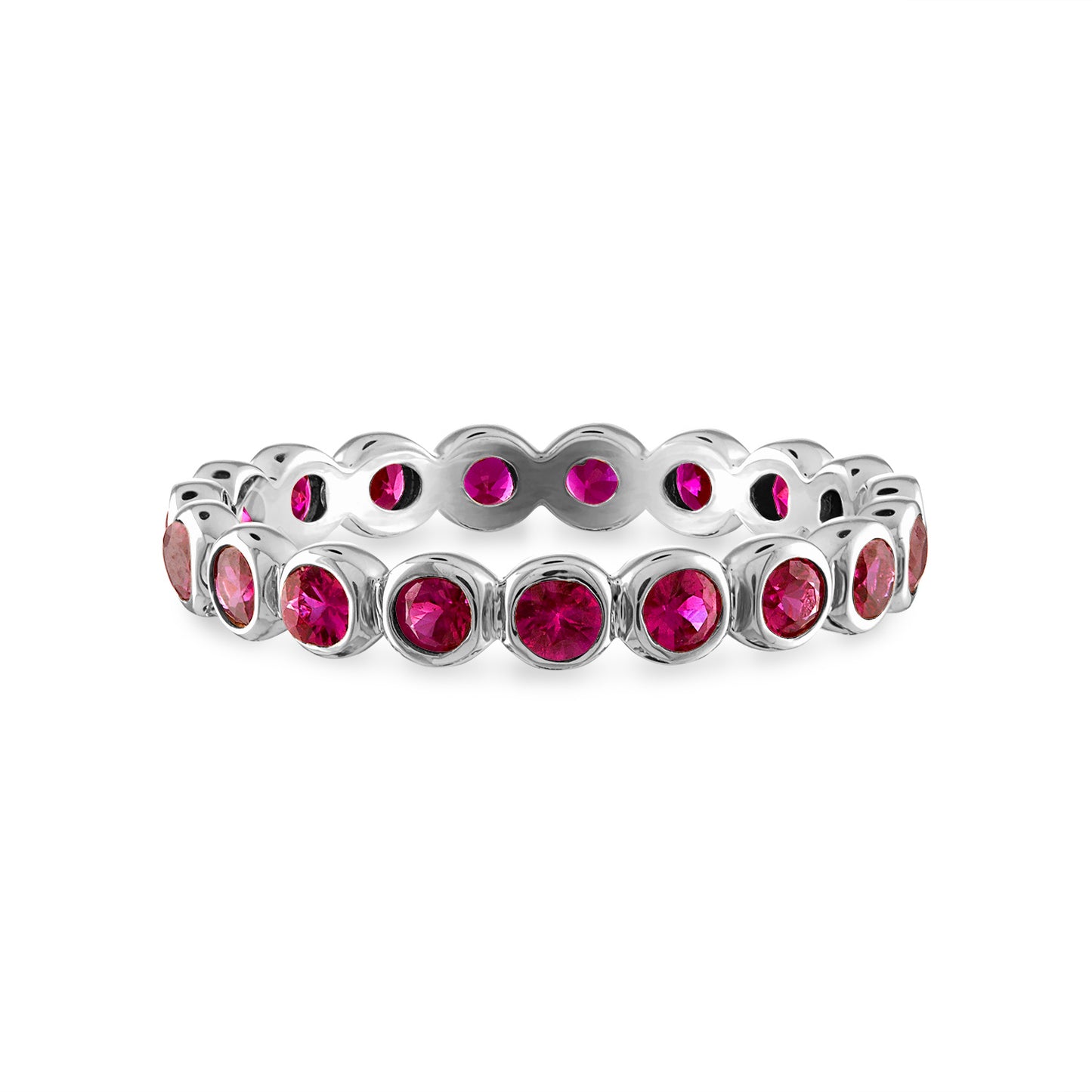 Bezel Set Ruby Eternity Band
