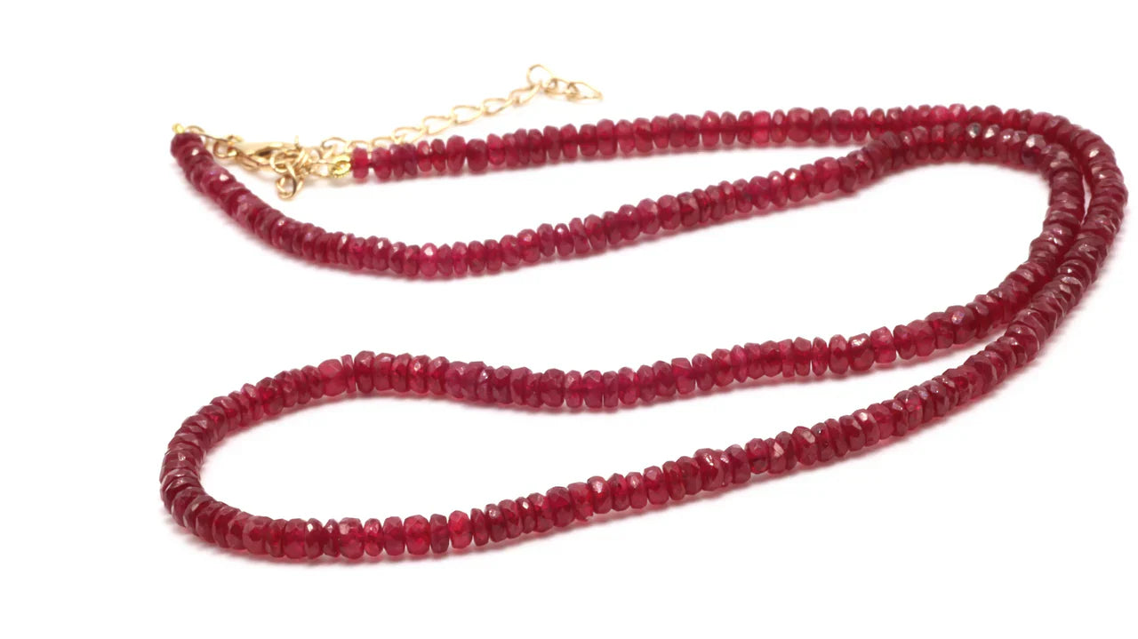 18k Ruby Bead Necklace