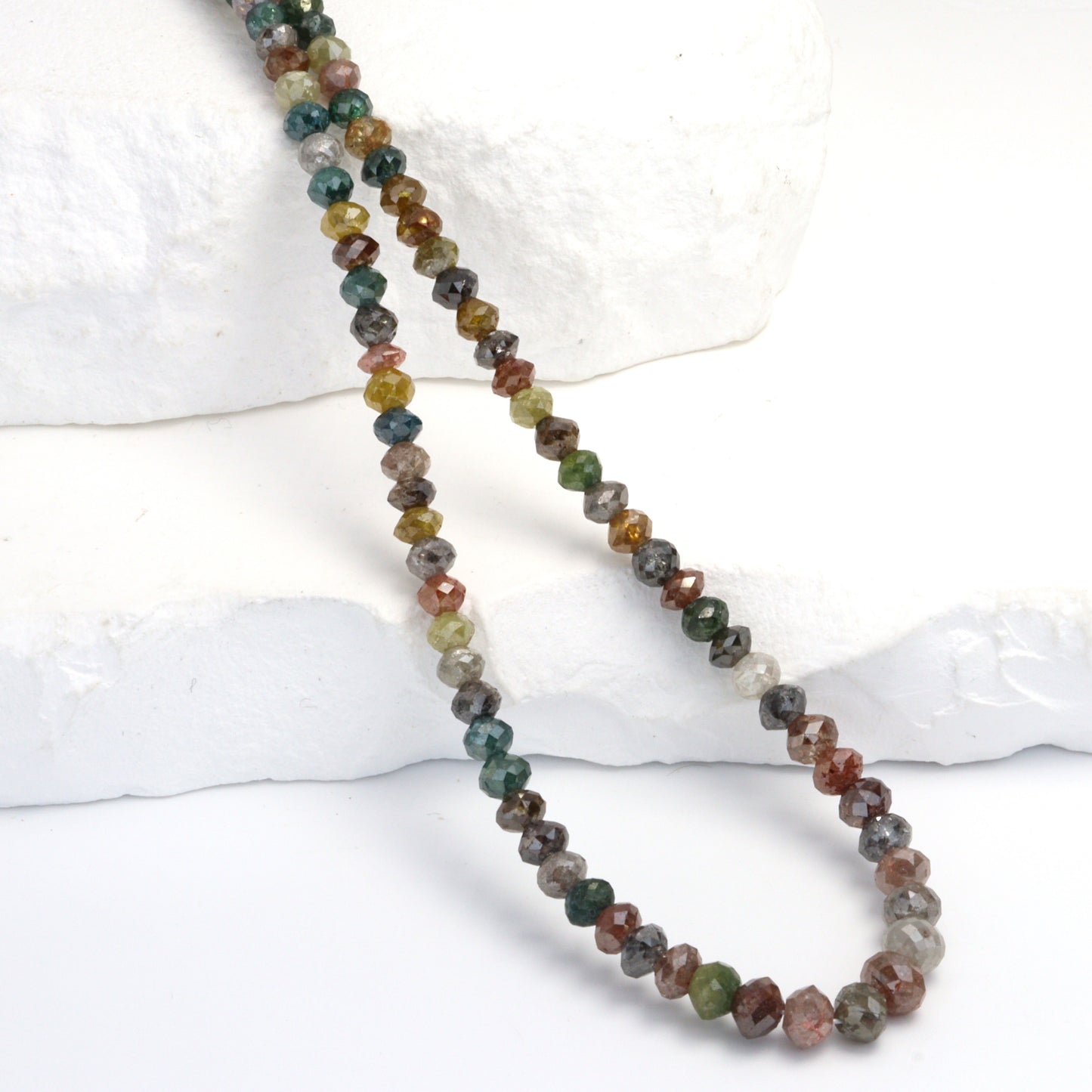 Multi Color Diamond 3.25 Faceted Rondelles