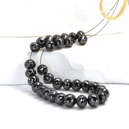 Black Diamond 6mm Faceted Rondelles