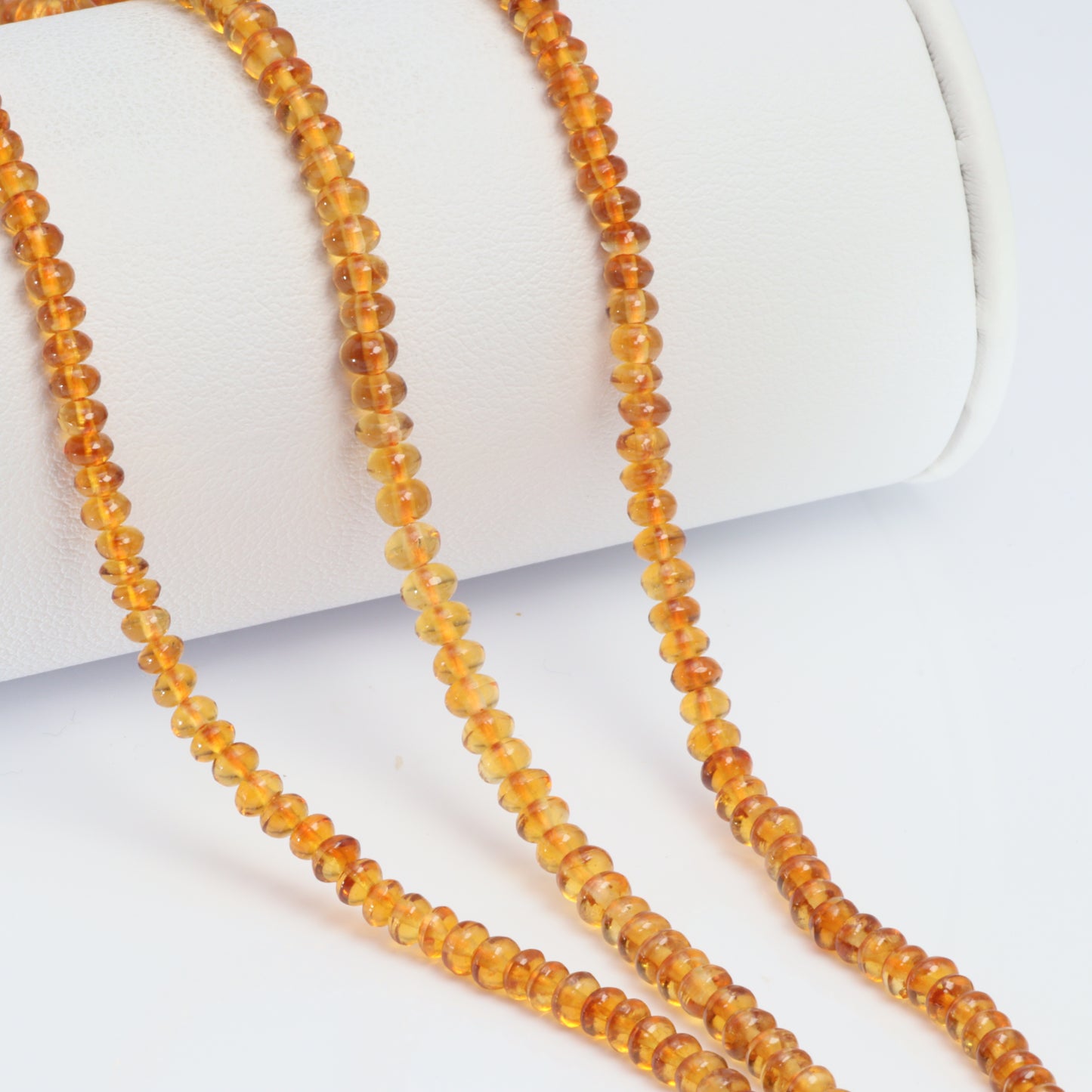 Orange Madeira Citrine 3mm Smooth Rondelles