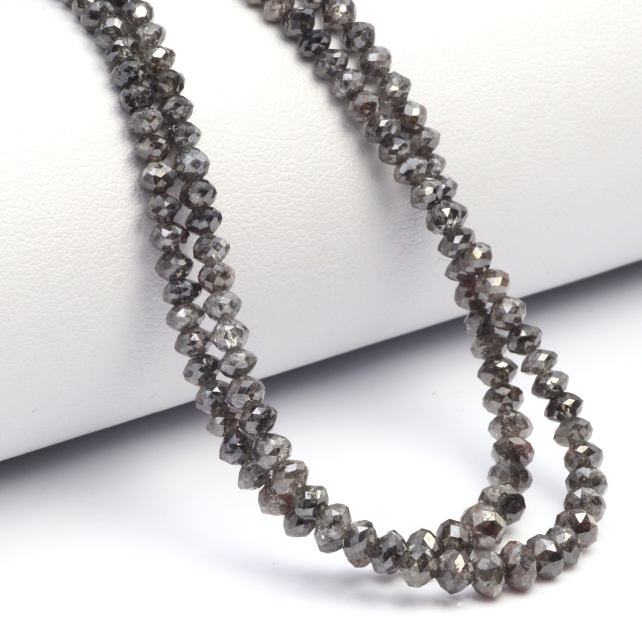 Gray Diamond 2.5mm Faceted Rondelles