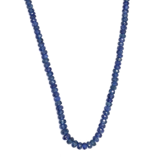 Royal Blue Sapphire 2.5mm - 4mm Hand Faceted Rondelles Bead Strand