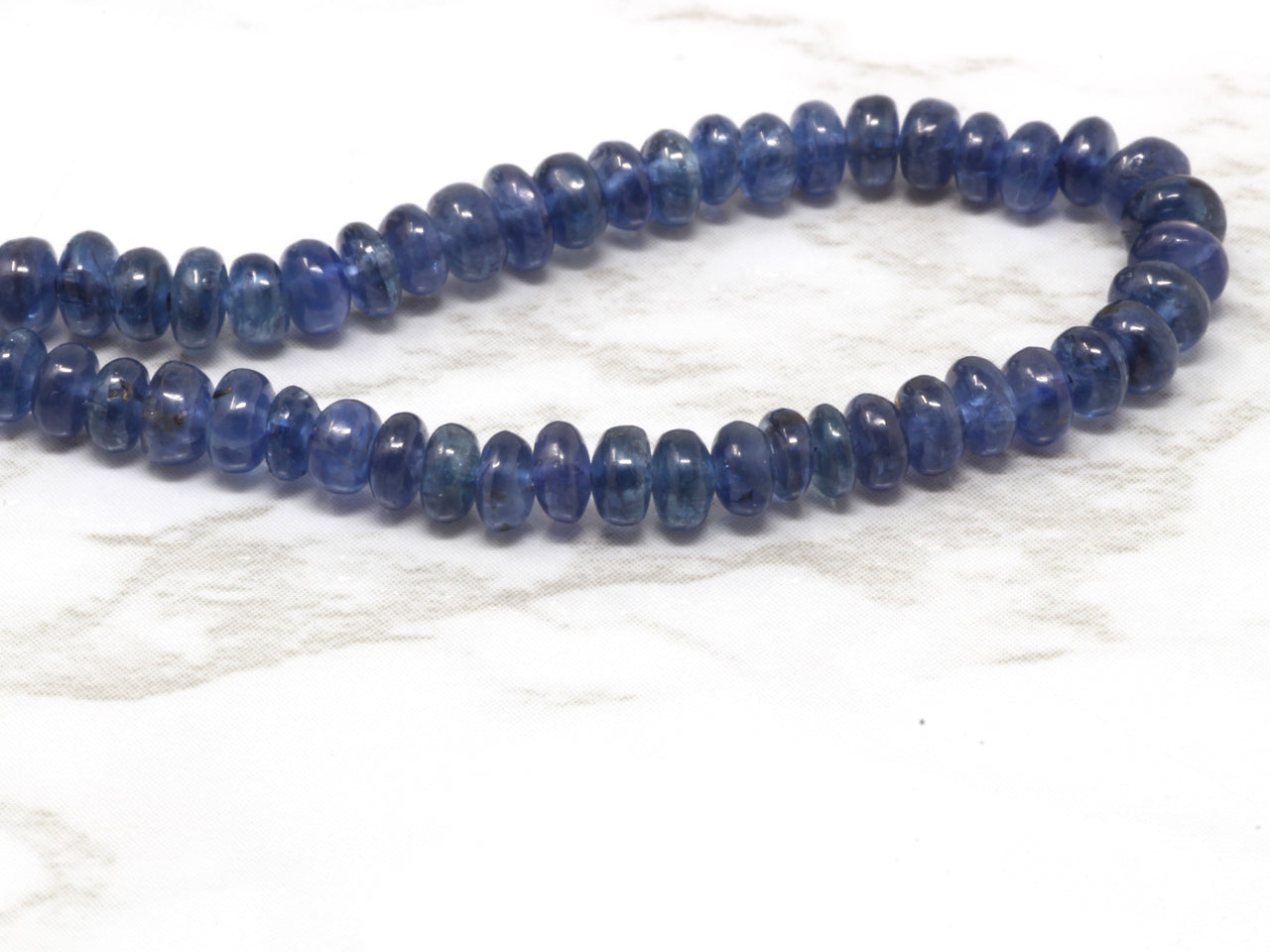 Navy Blue Sapphire 3.5mm Smooth Rondelles Bead Strand