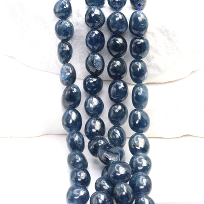 Blue Sapphire 6x8mm - 8x10mm Smooth Ovals Bead Strand