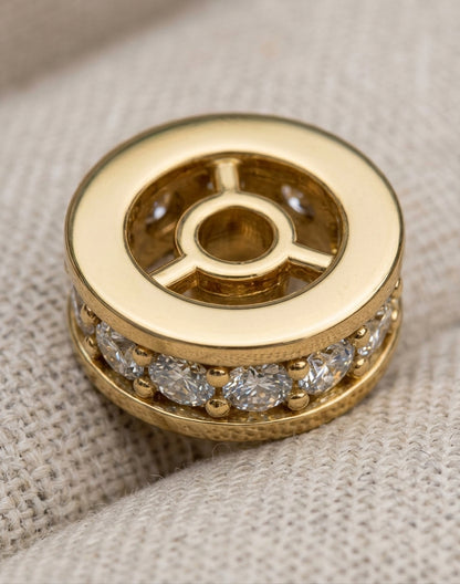 18k Yellow Gold White Diamond 0.12ct Diamond Rondelle finding, alternate view 4