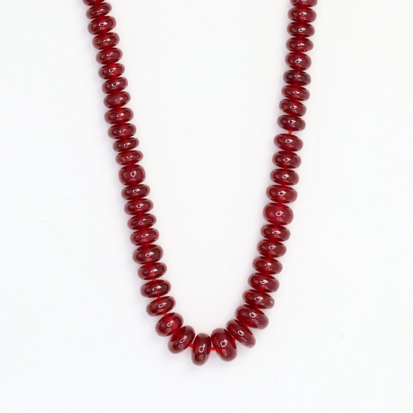 AAA Red Ruby 4mm - 6mm Smooth Rondelles Bead Strand