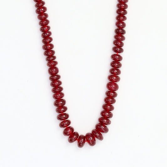 AAA Red Ruby 4mm - 6mm Smooth Rondelles Bead Strand