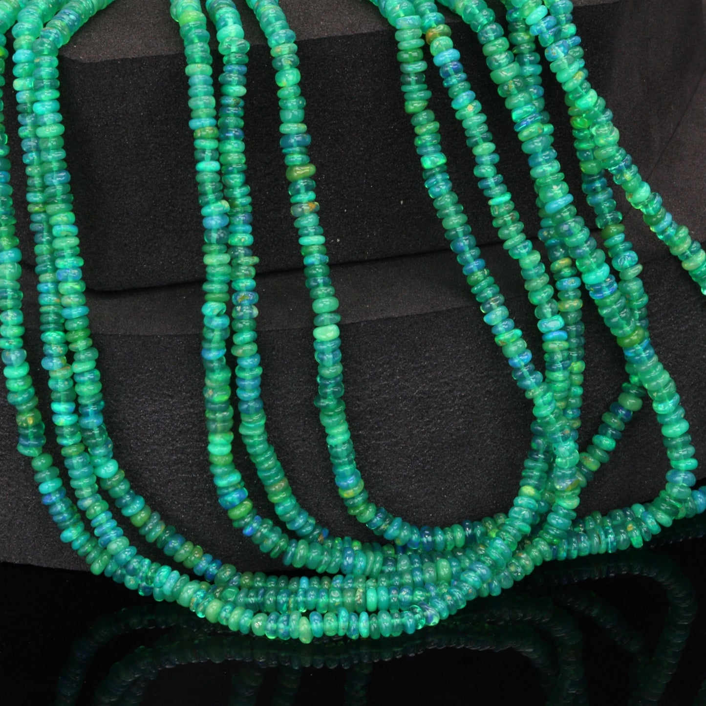 Green Ethiopian Opal 2.5mm Smooth Rondelles