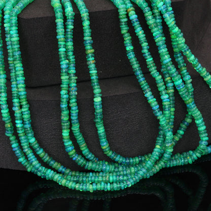 Green Ethiopian Opal 2.5mm Smooth Rondelles