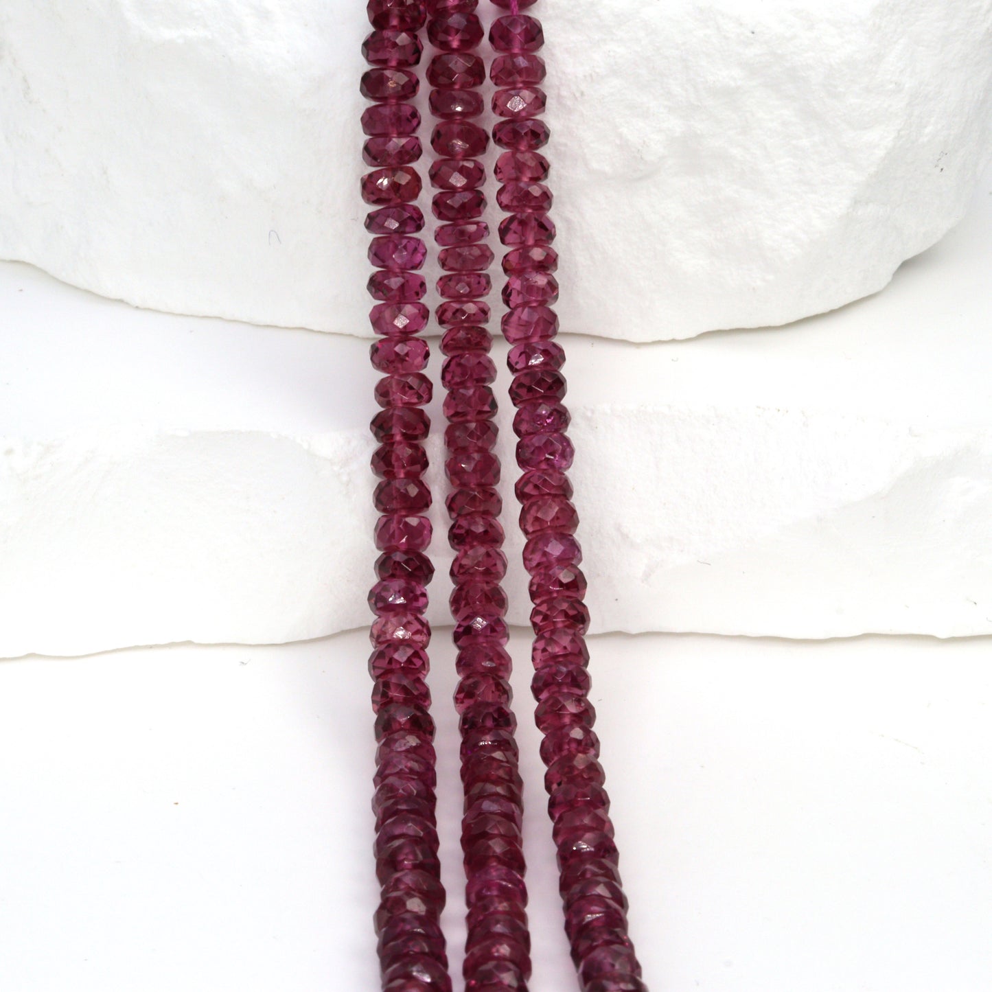 AAA Rhodolite Garnet 4mm Faceted Rondelles