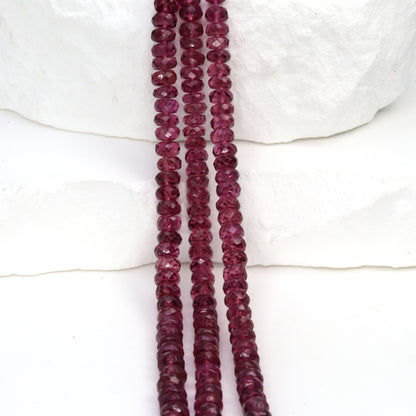 AAA Rhodolite Garnet 4mm Faceted Rondelles