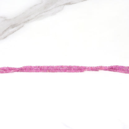 Pink Sapphire 2mm Faceted Rondelles