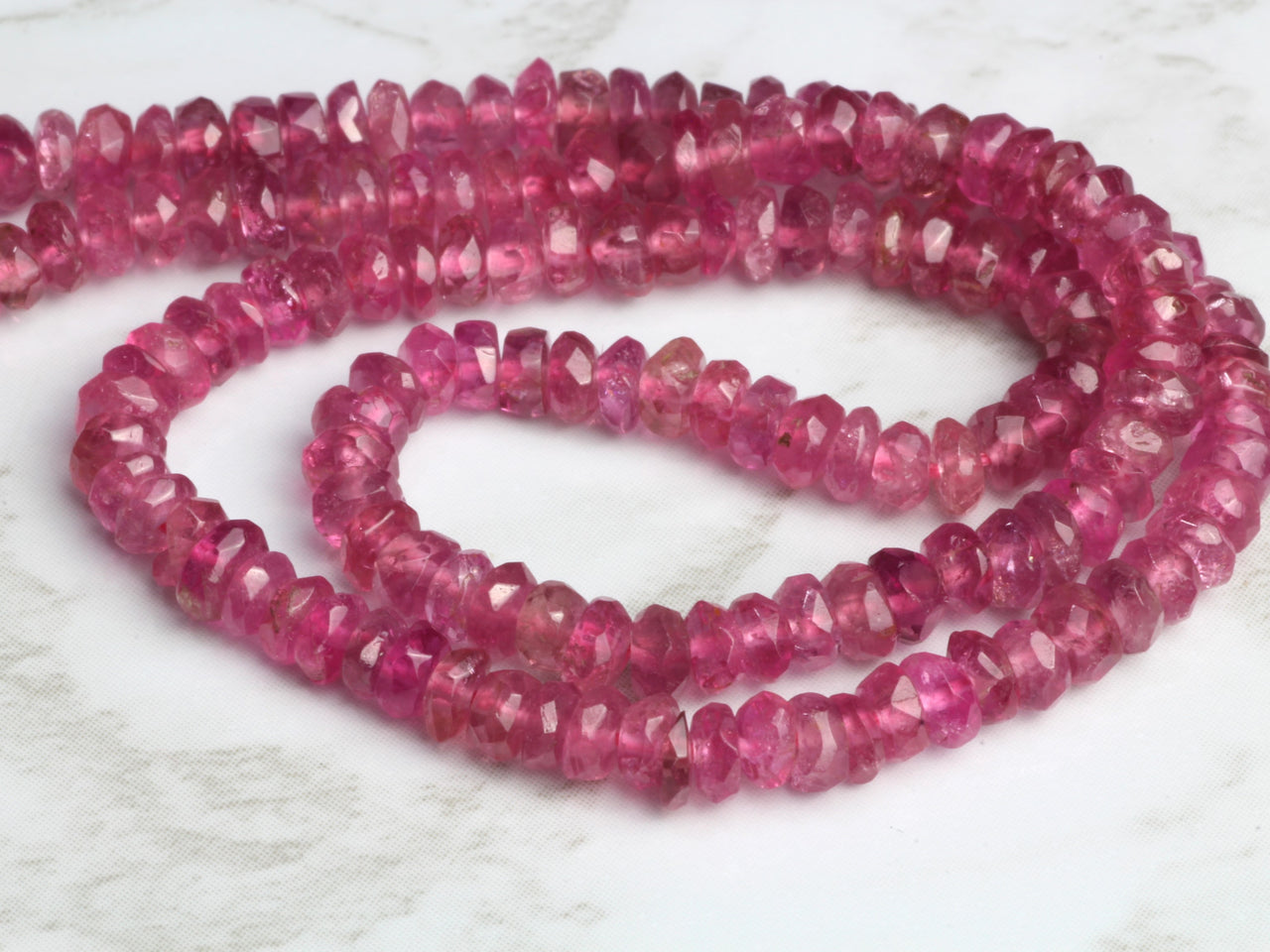 Pink Tourmaline 3mm Faceted Rondelles