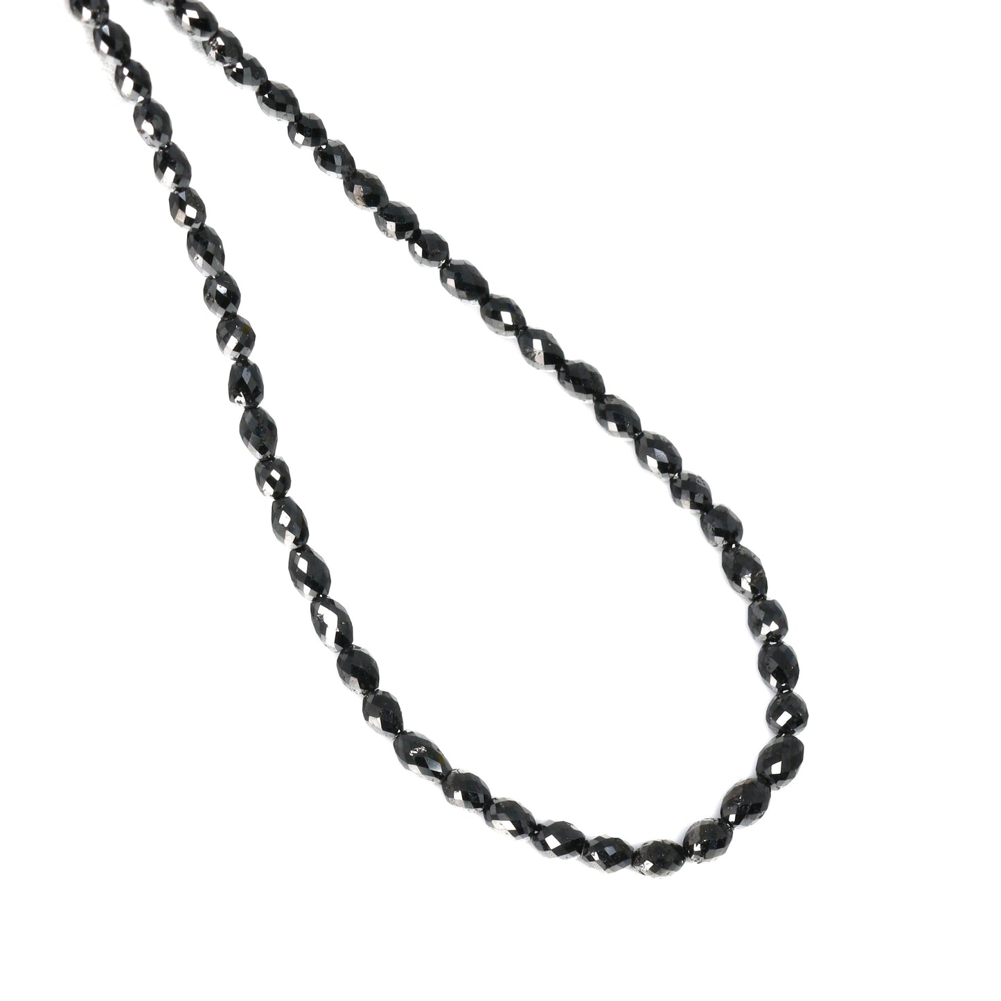 Black Diamond 3.5x2.5mm – 4x3mm Faceted Drums Bead Strand