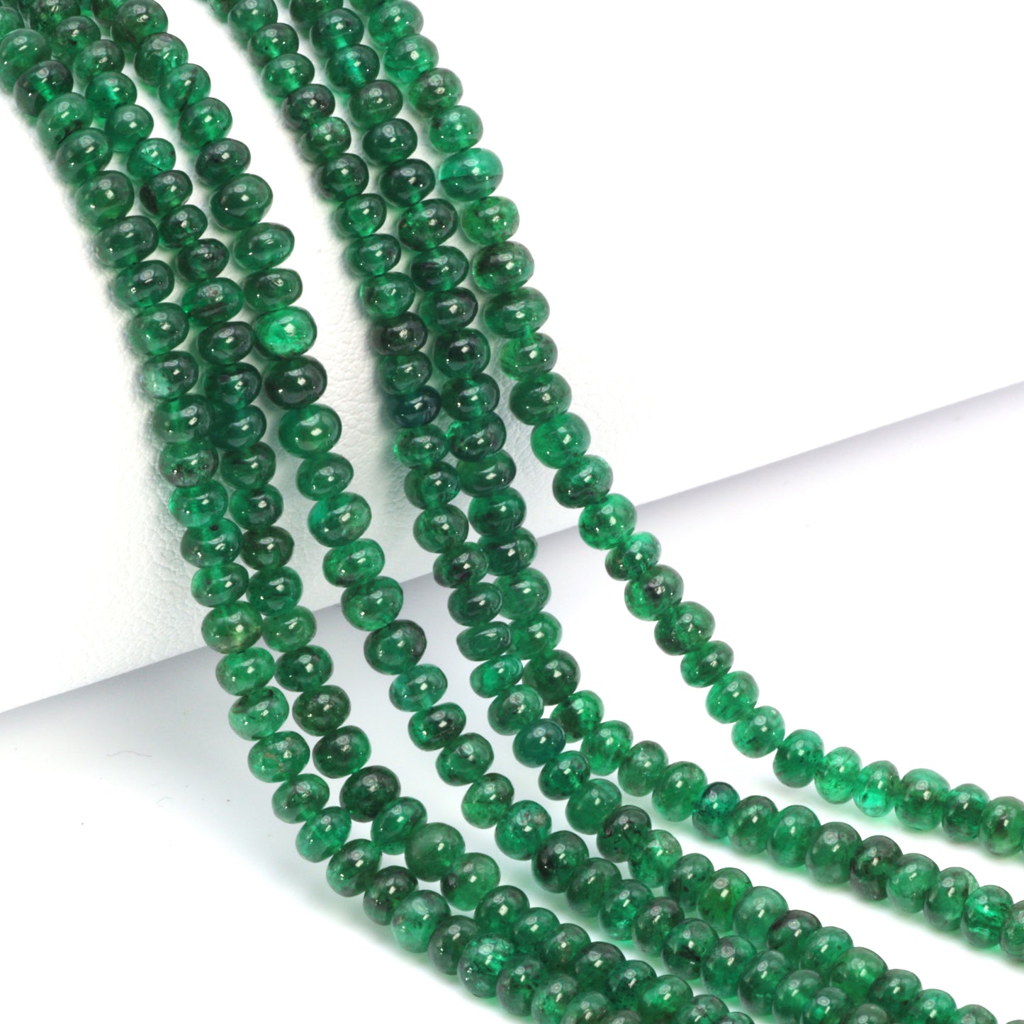 Green Emerald 3mm Smooth Rondelles