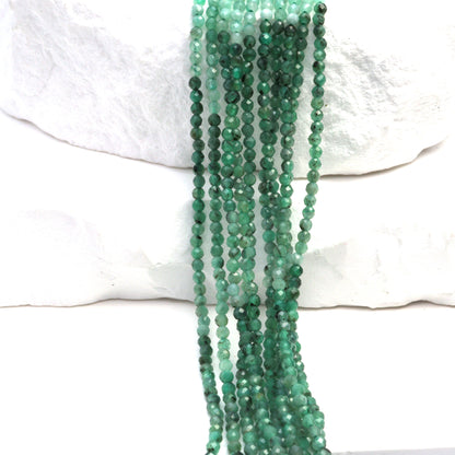 Ombre Sakoda Emerald 2mm Faceted Rounds Bead Strand