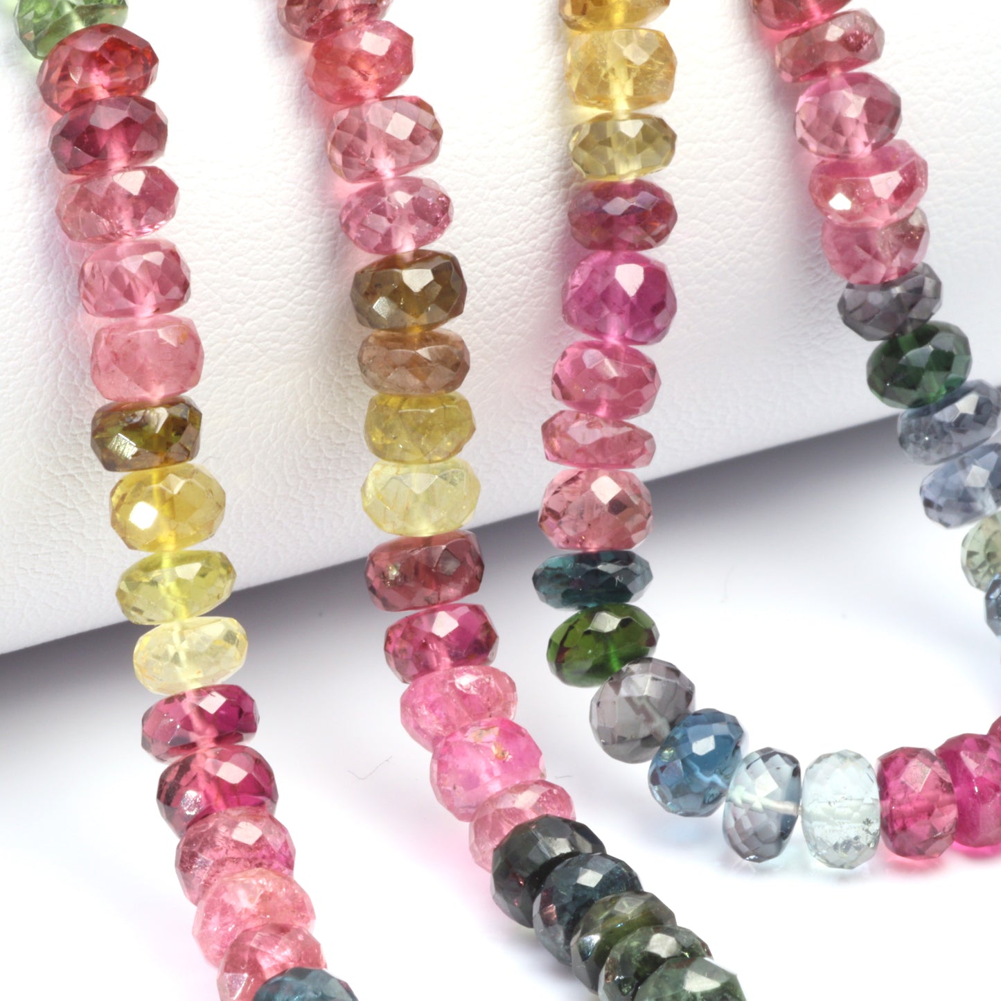 Watermelon Tourmaline 5.5mm Faceted Rondelles Bead Strand