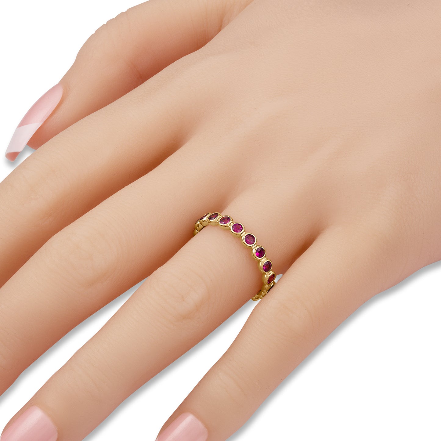 Bezel Set Ruby Eternity Band