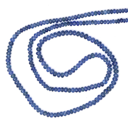Cornflower Blue Sapphire 2.2mm - 3.5mm Smooth Rondelles Bead Strand