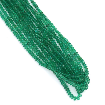 Green Emerald 2.2mm - 3mm Smooth Rondelles Bead Strand