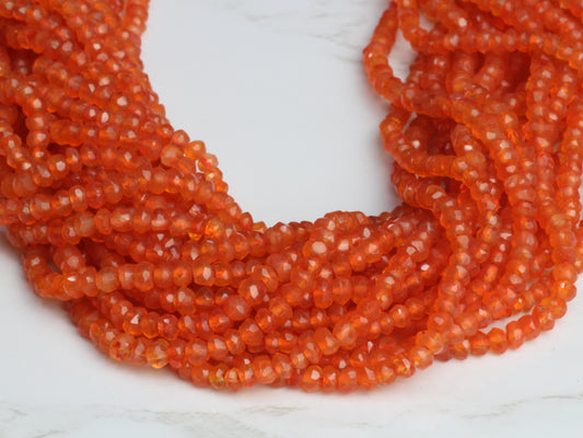 Orange Carnelian 2.5mm Faceted Rondelles