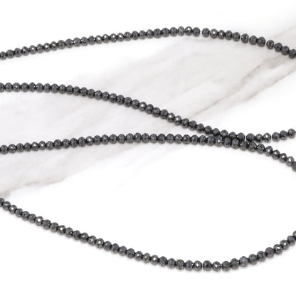 AA Black Diamond 2.5mm - 3.25mm Faceted Rondelles Bead Strand