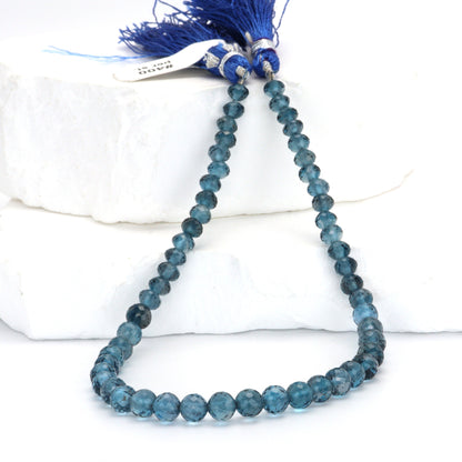 London Blue Topaz 4mm Faceted Rondelles