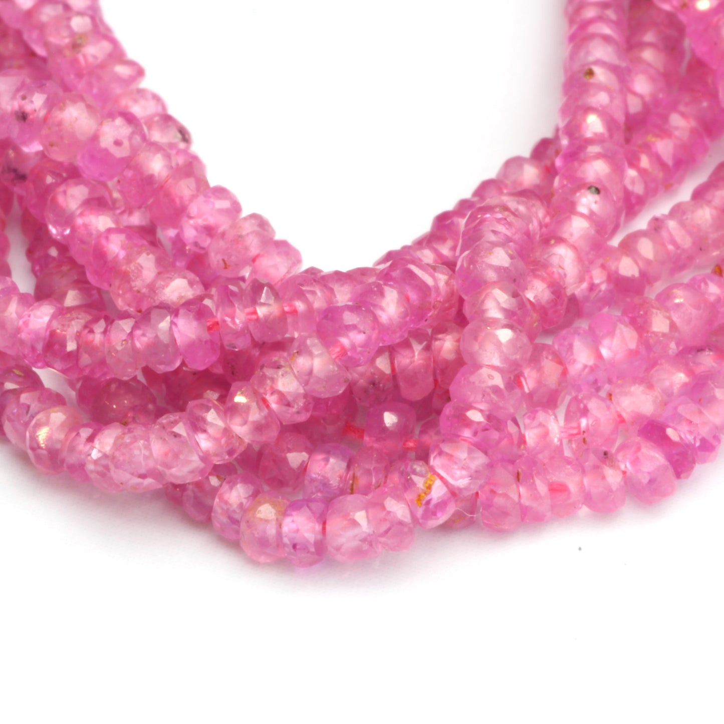 Pink Sapphire 2mm Faceted Rondelles