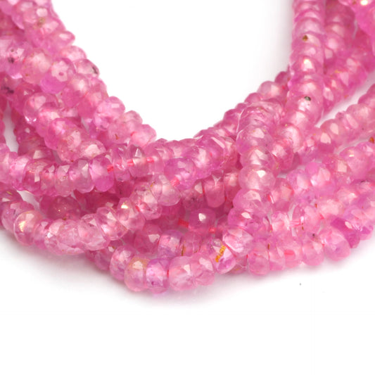 Pink Sapphire 2mm Faceted Rondelles