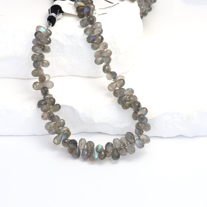 AAA Blue Labradorite 6x4mm Faceted Teardrop Briolettes