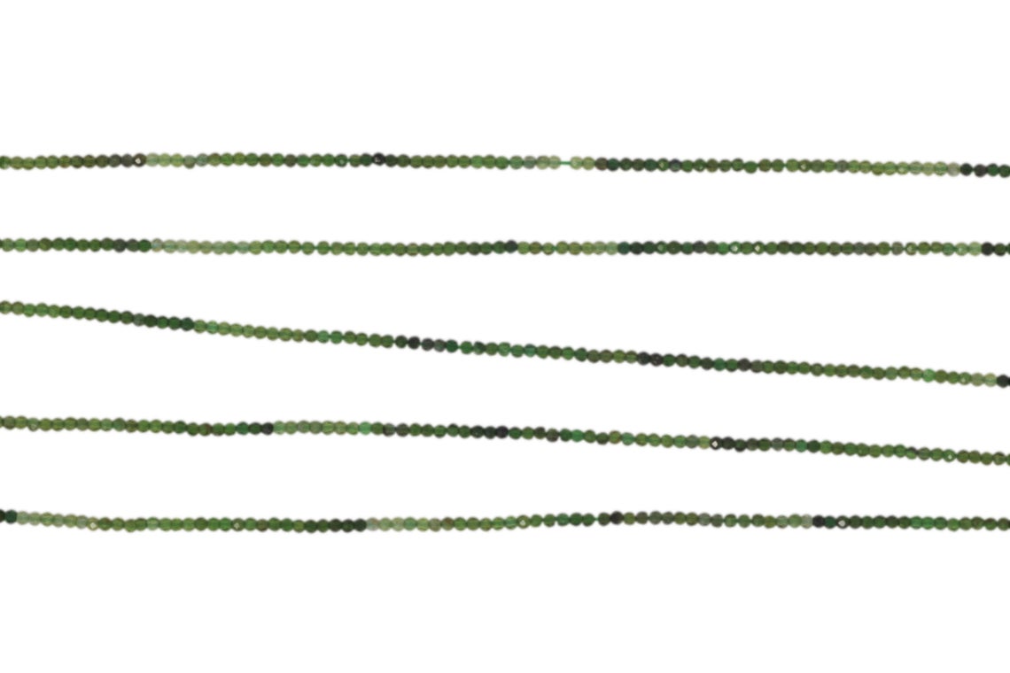 Ombre Green Tourmaline 2mm Faceted Rondelles Bead Strand