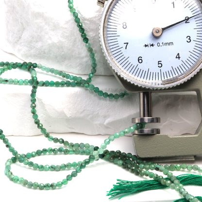 Ombre Sakoda Emerald 2mm Faceted Rounds Bead Strand