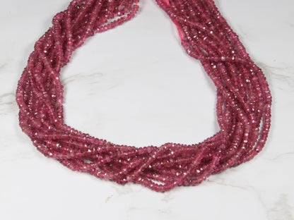 Pink Tourmaline 3.5mm Faceted Rondelles