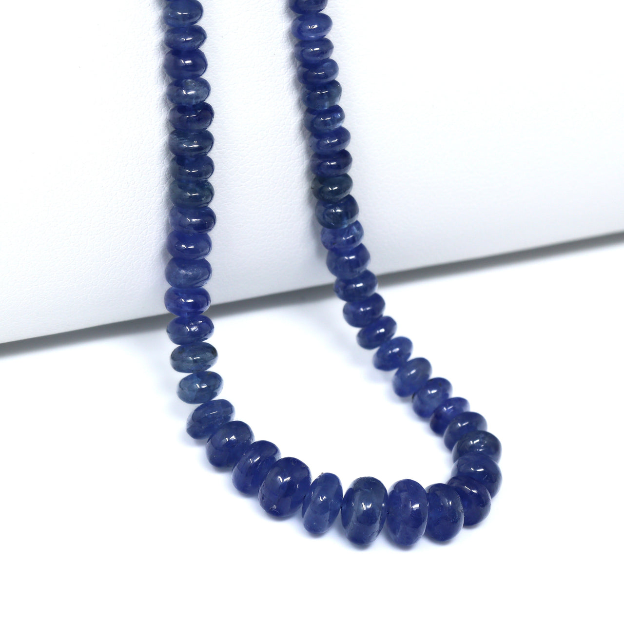 Blue Sapphire 3mm – 6mm Smooth Rondelles Bead Strand