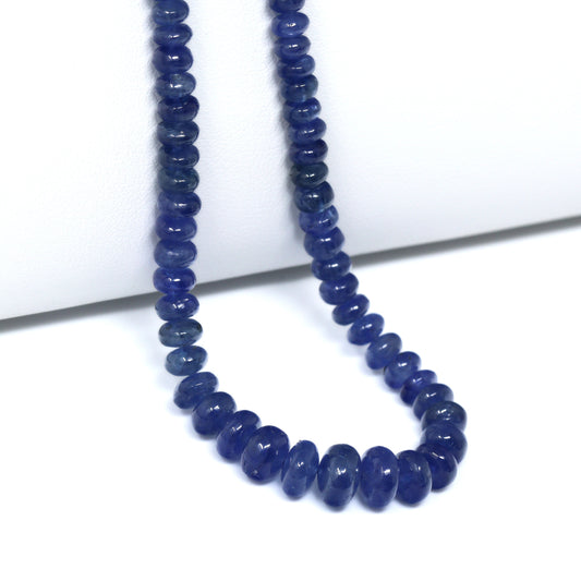 Blue Sapphire 3mm – 6mm Smooth Rondelles Bead Strand