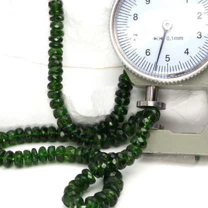 Green Chrome Diopside 5mm - 6mm Faceted Rondelles Bead Strand