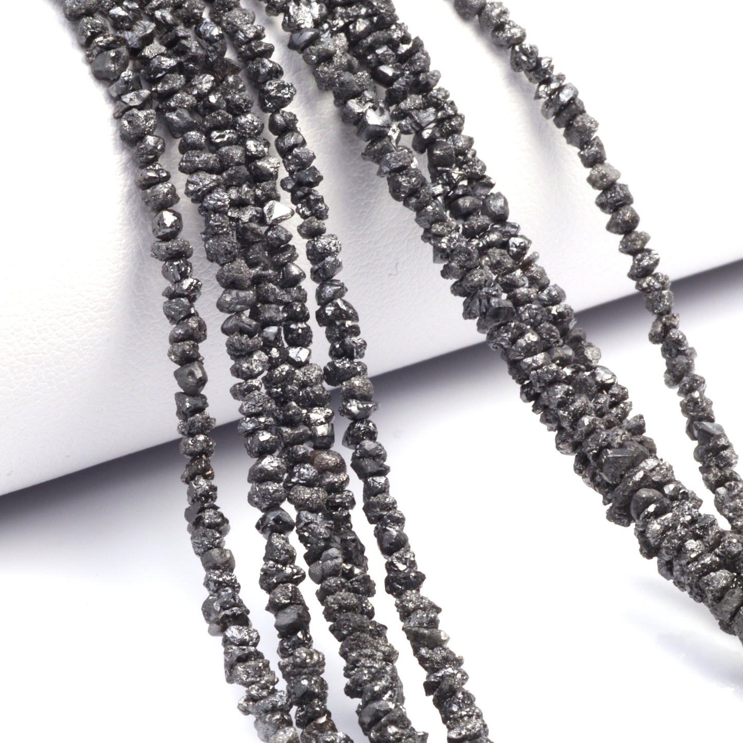 Black Diamond 2.5mm - 3.0mm Hand Faceted Chips Bead Strand
