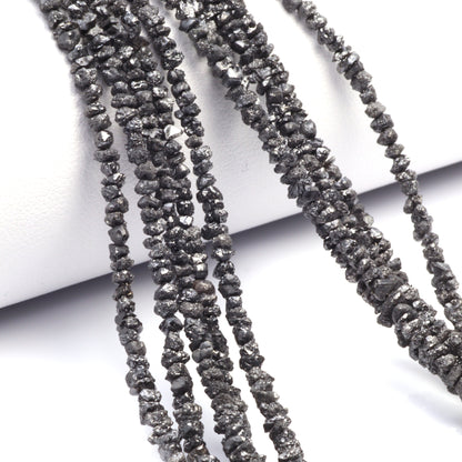Black Diamond 2.5mm - 3.0mm Hand Faceted Chips Bead Strand