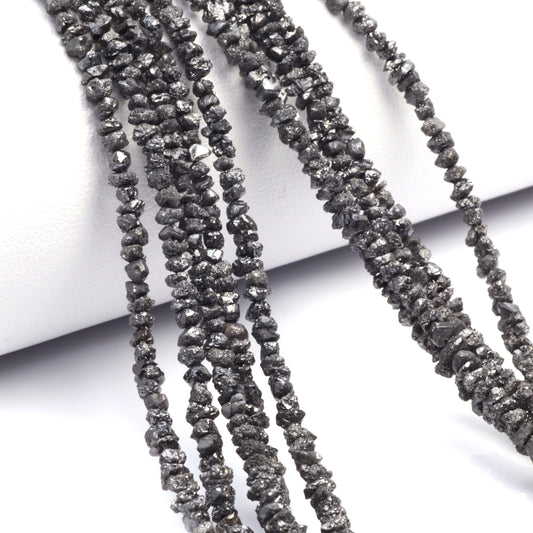 Black Diamond 2.5mm - 3.0mm Hand Faceted Chips Bead Strand