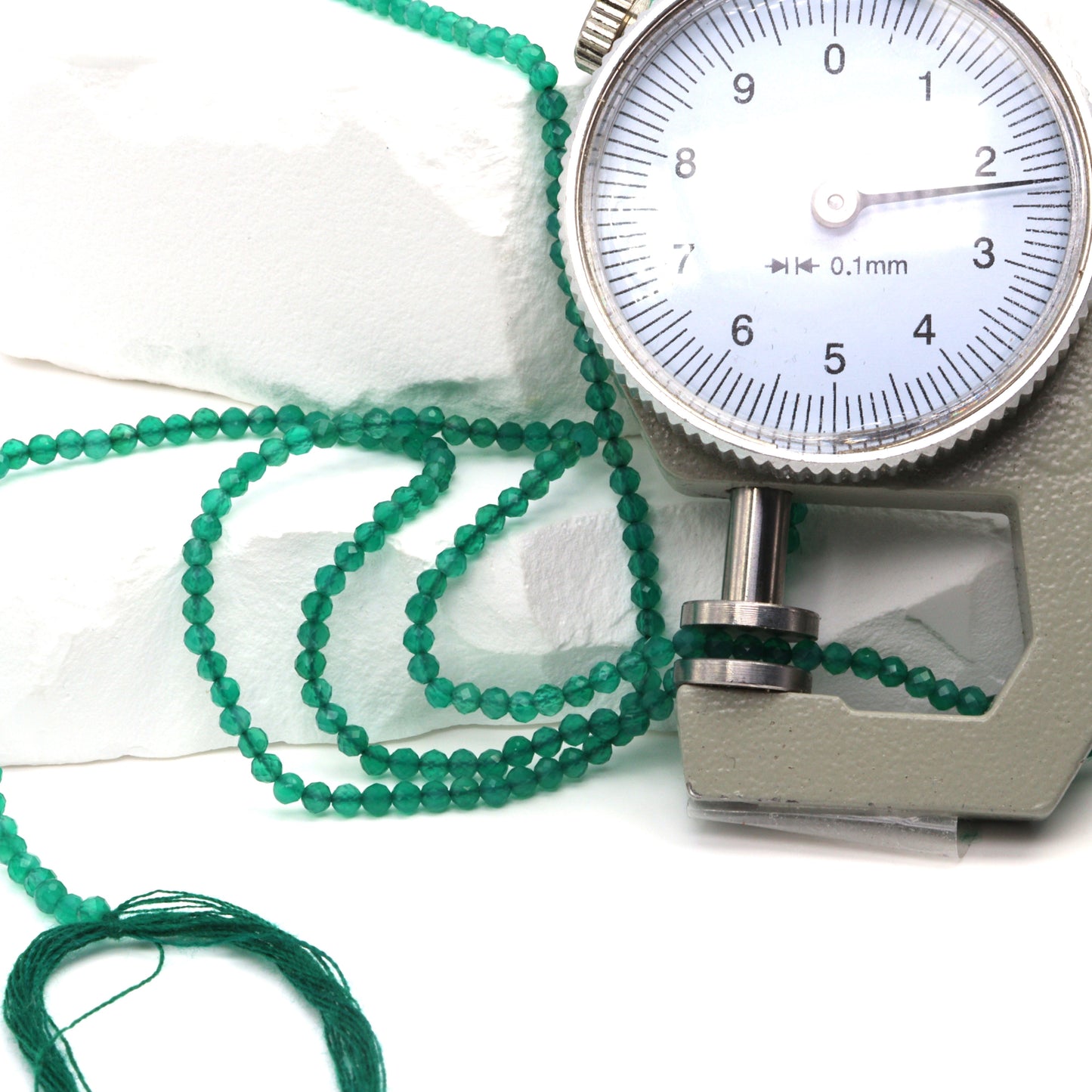 Green Onyx 2mm Faceted Rounds Bead Strand